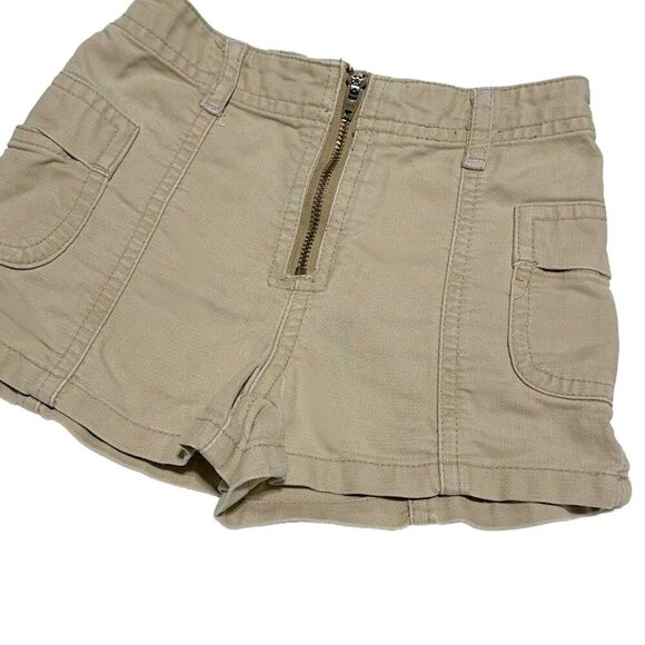 Retro Old Navy Toddler High Waisted Khaki Safari Cargo Shorts - Picture 2 of 3